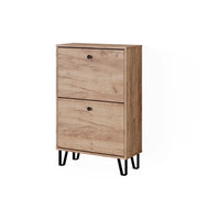 Vicco Scarpiera Quercia dorata 60 x 92 cm con 2 cassetti incernierati