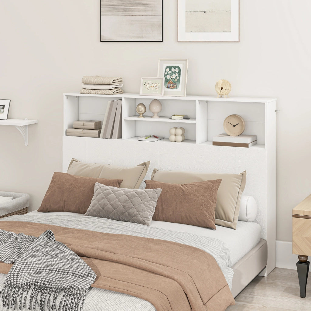 Testiera letto con contenitore ¨C Xylo ¨C 4 vani aperti 140x19x103,5 cm bianco