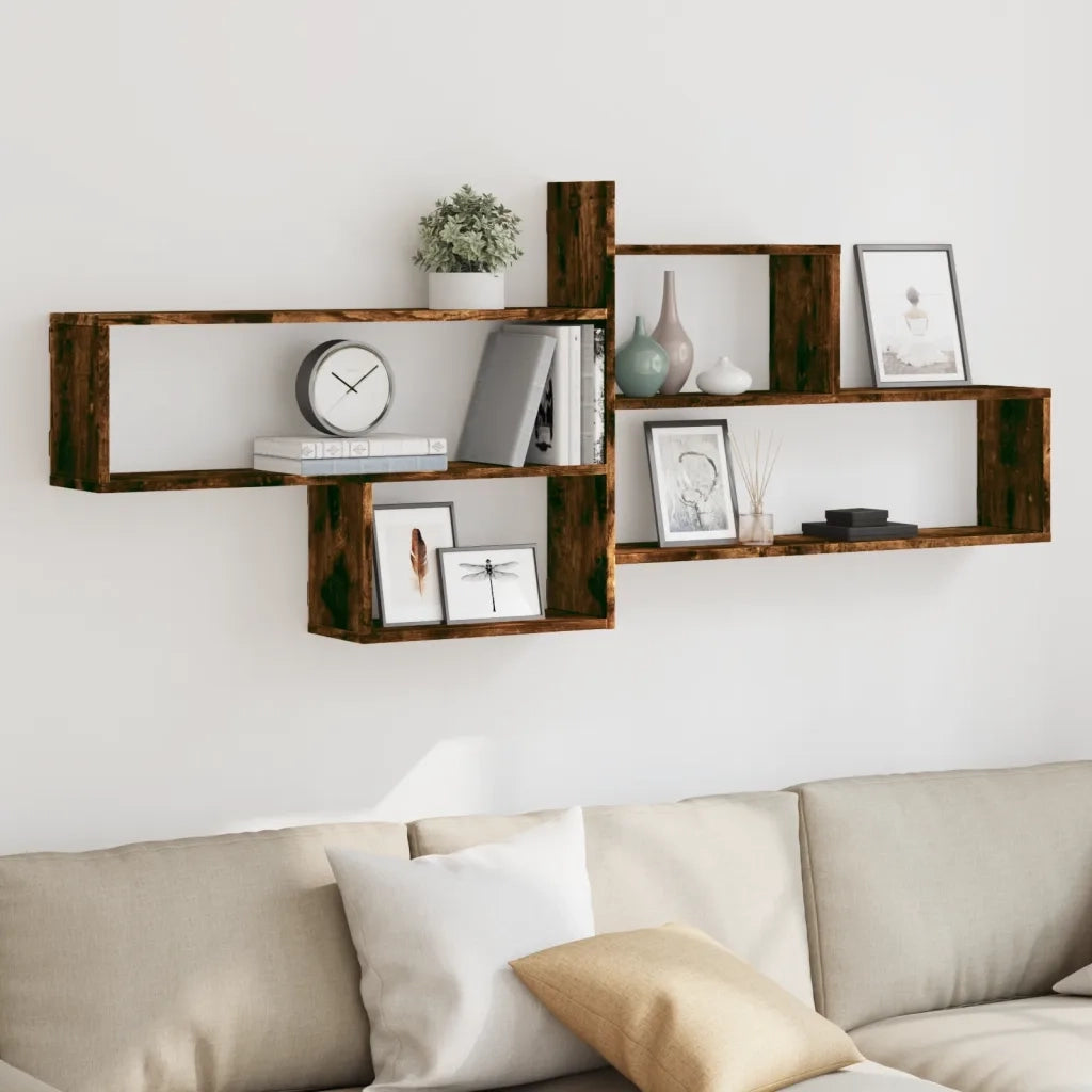 Mensola a parete | Scaffale a parete | Ripiano a parete Rovere Fumo 167,5x18x68 cm in Truciolato