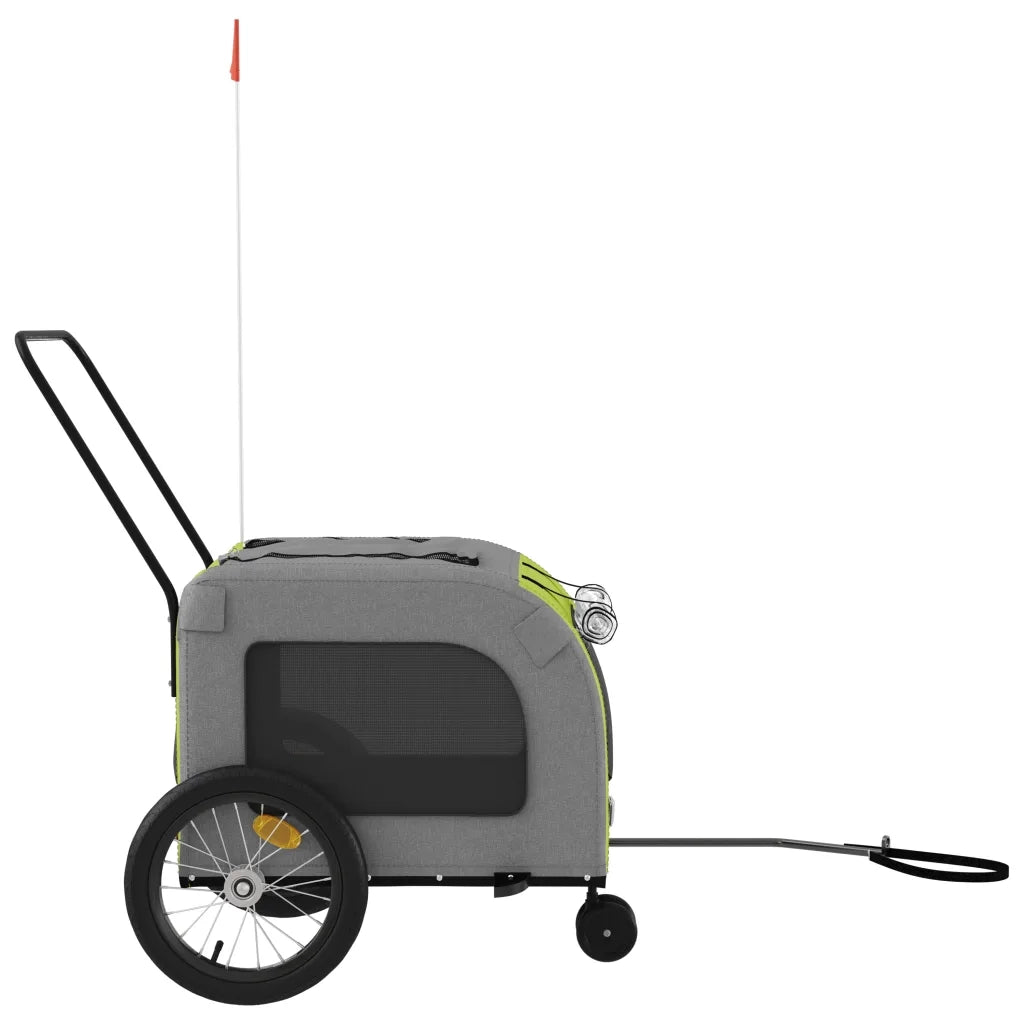 Rimorchio da Bici per Animali Verde e Grigio Oxford e Ferro CFW1760091