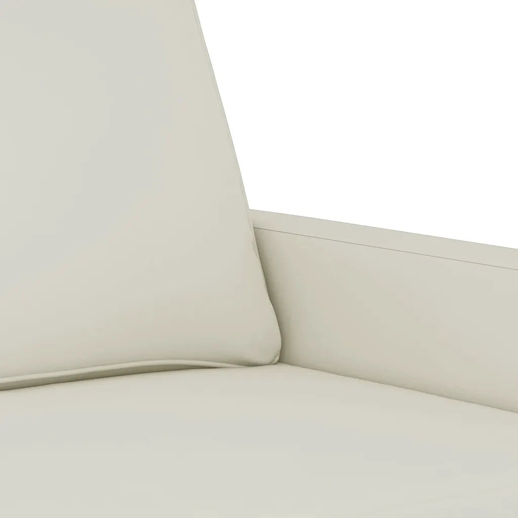 Set di Divani 3 pz con Cuscini Crema in Velluto