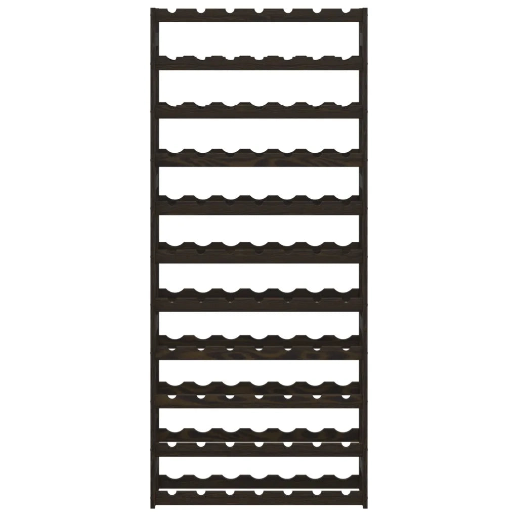 Portabottiglie per 77 Bottiglie Nero Legno Massello di Pino 373405