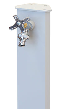 Fontana da Giardino con Rubinetto in Acciaio e Alluminio Cork Bianco Grigiastro