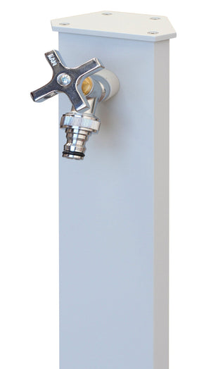 Fontana da Giardino con Rubinetto in Acciaio e Alluminio Cork Bianco Grigiastro