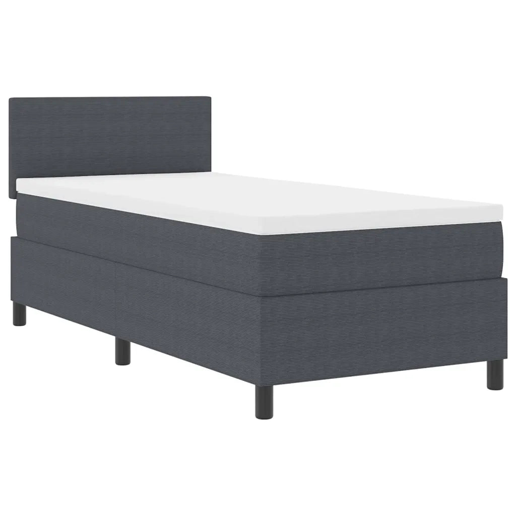 Letto a Sorgente LED Grigio Scuro e Bianco 100 x 200 cm 3337588