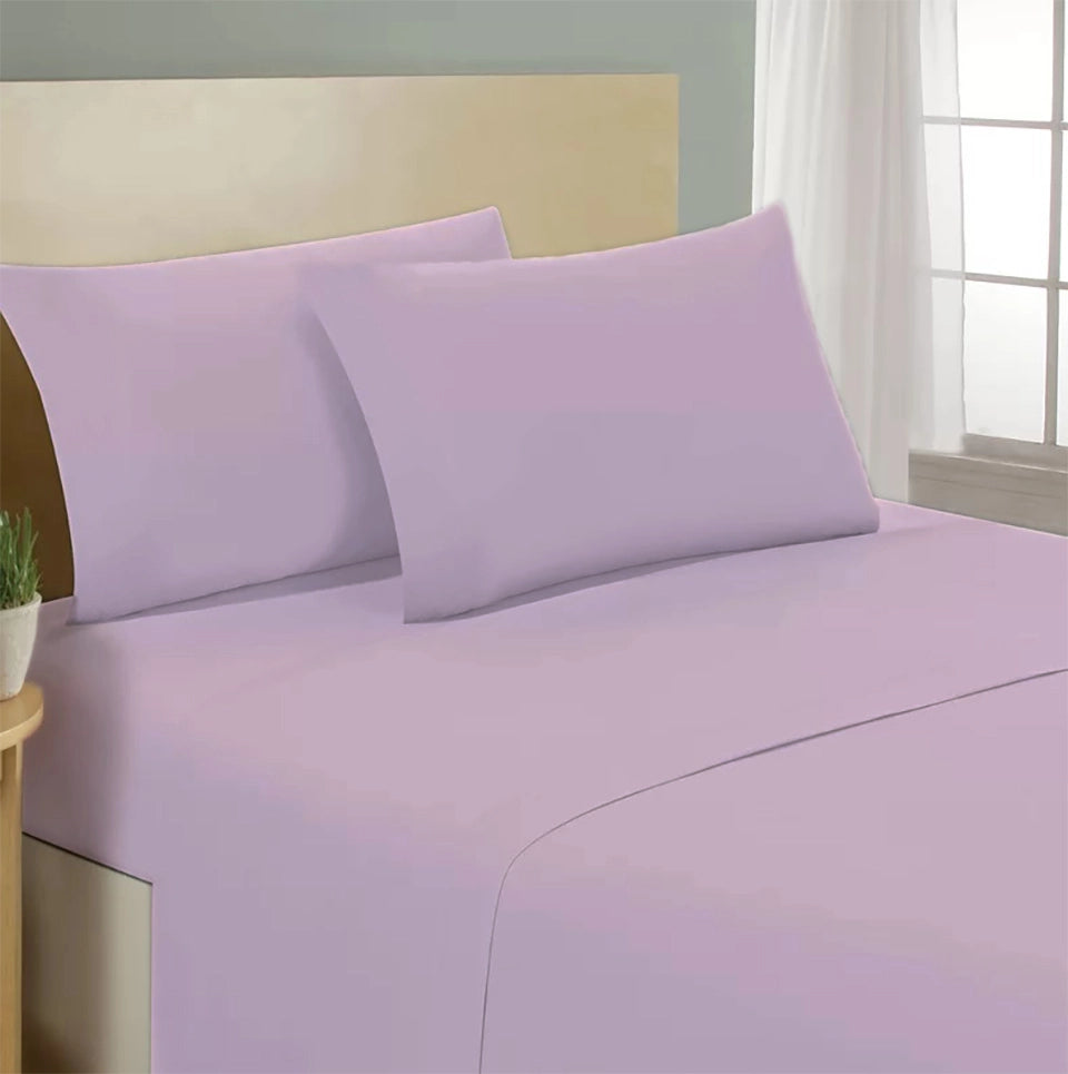 Lenzuolo letto sotto con angoli 100% puro cotone Made in Italy tinta unita Rosa - 1 Piazza e mezza francese