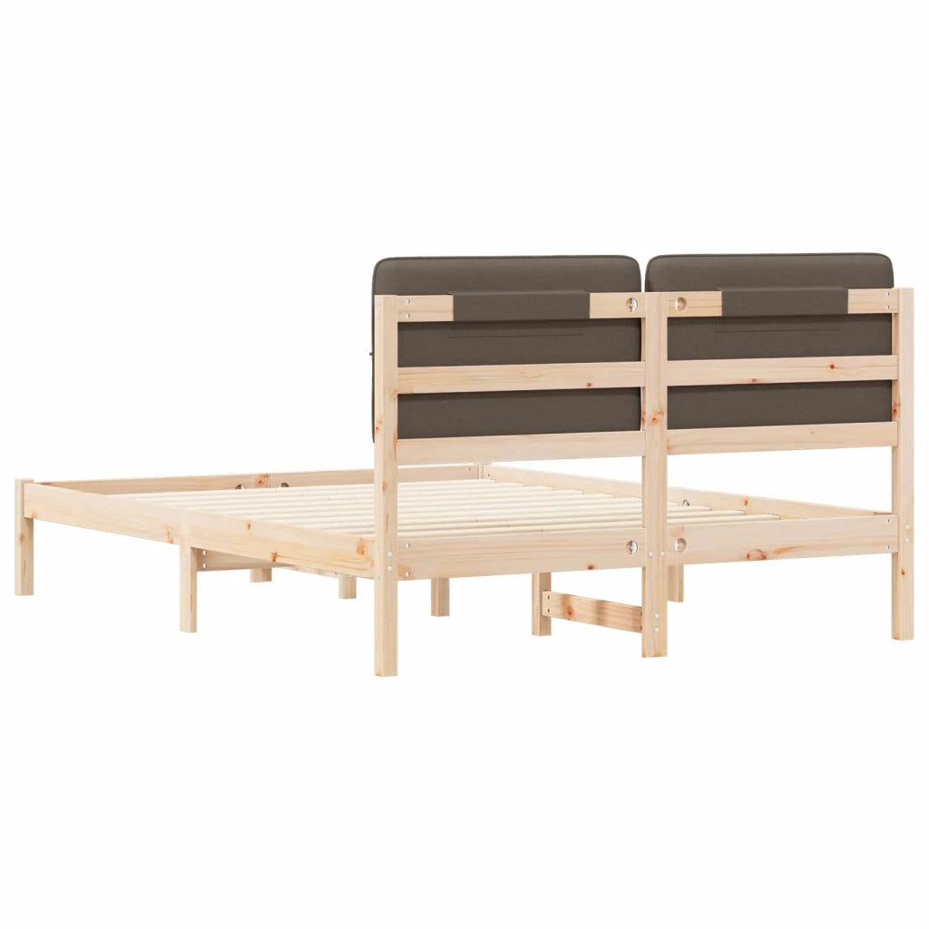 Letto con Testiera Rivestita Talpa 140 x 190 cm Pino massello 877987