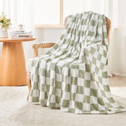 Piumino Sherpa Fluffy - Decongestionante deken, morbido e caldo piumino e deken di lana e fleece, coperta, plaid, coperta per divano, verde sabbia, 130 x 150 cm