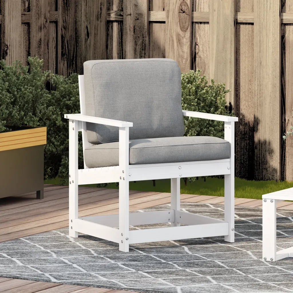 Sedia da patio-Sedia da Giardino Bianca 62x56x77 cm in Legno Massello di Pino