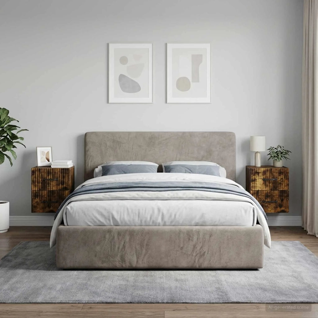 Mobiletto da notte a muro 2 pcs Rovere Fumo 34,5 x 33 x 40 cm 898986