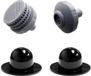 4x Sostituzione valvola di aspirazione per piscina - adatto per Intex e Bestway hole plug - Ø 32 mm - valvola di aspirazione con connettore a rete - accessorio robusto per il mantenimento della piscina - Grigio