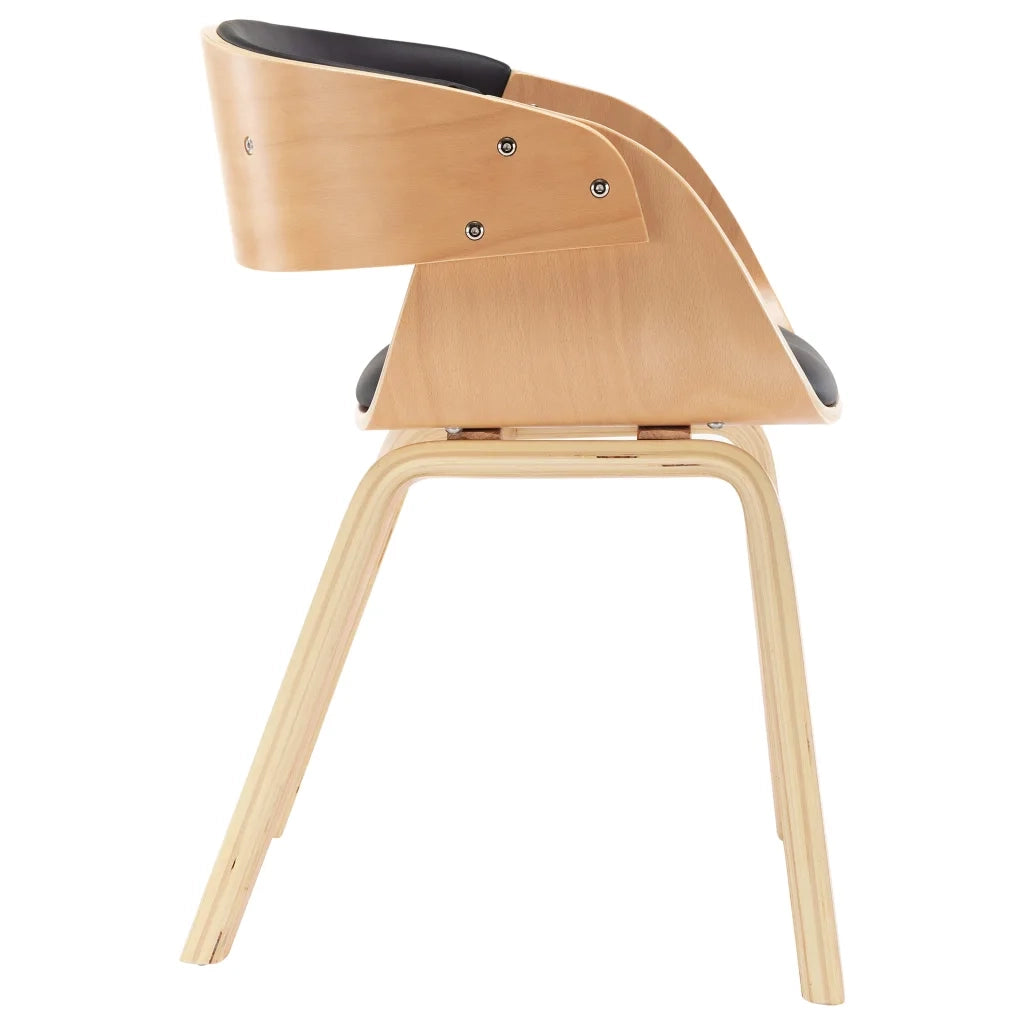 Sedie da Pranzo 4 pz Nere in Legno Piegato e Similpelle 278866