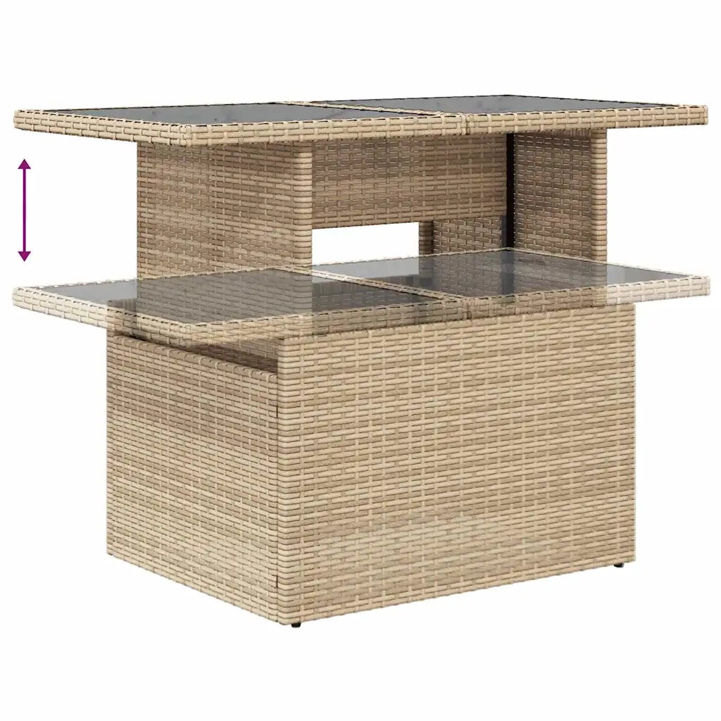 Set Divano da Giardino con cuscino 11 pcs Beige Poly Rattan 3348536