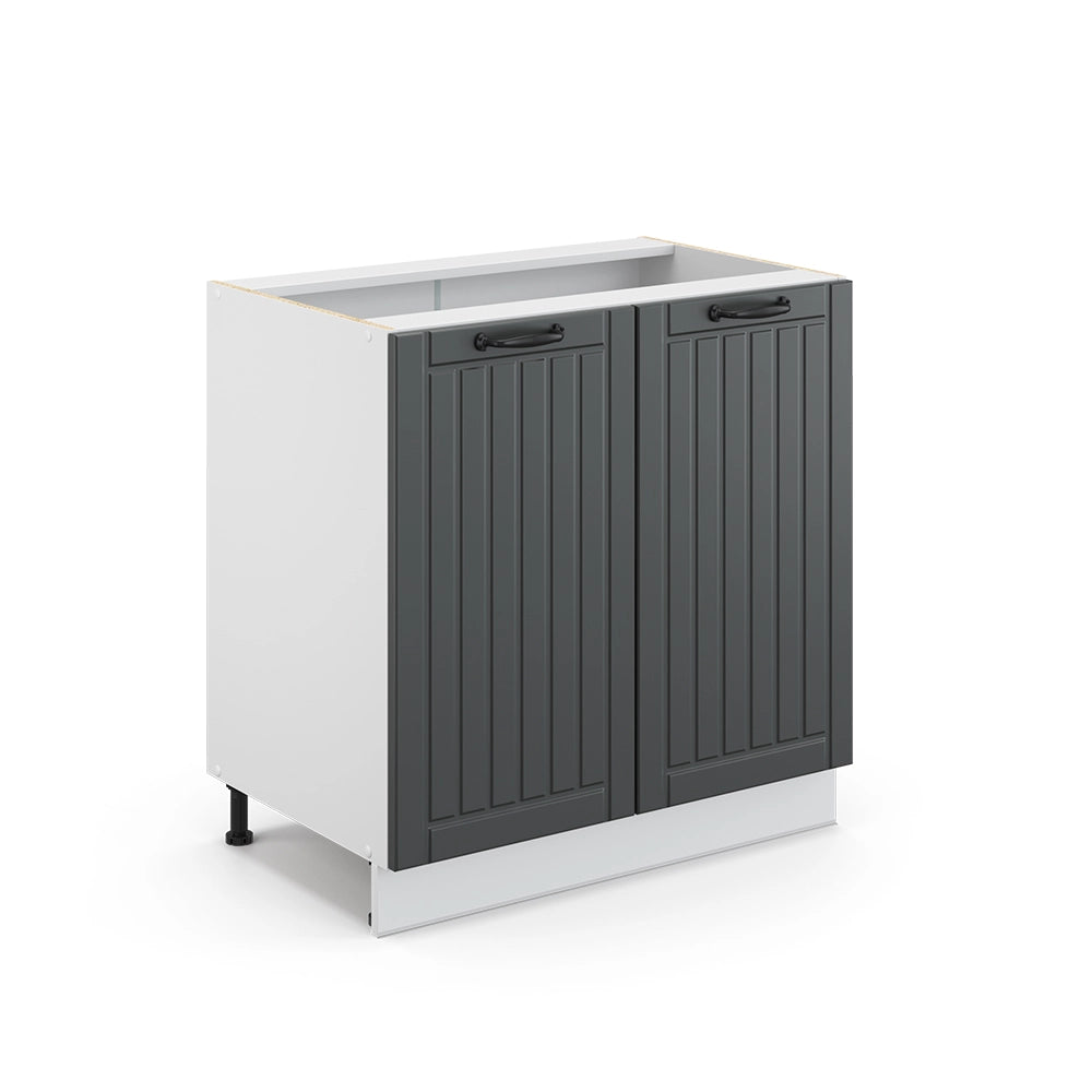 Mobile lavello cucina Fame-Line Antracite rustico/Bianco 80 cm con ripiano, senza piano di lavoro Vicco
