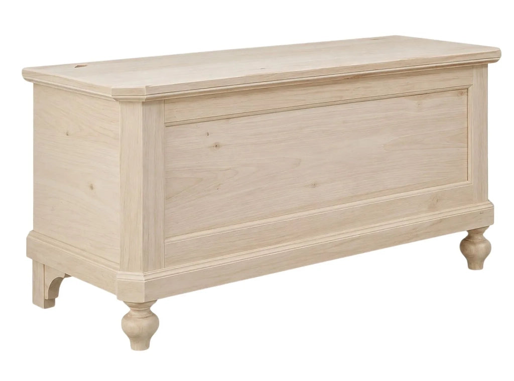 Cassapanca in legno grezza l.120 p.45 h.59 (956) - Mobili 2G