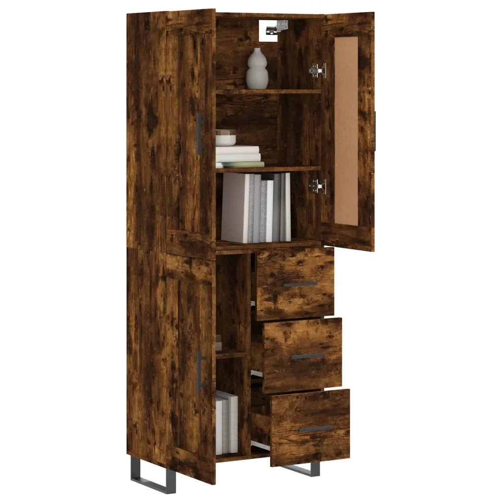 Credenza Rovere Fumo  69,5x34x180 cm in Legno Multistrato 3200030