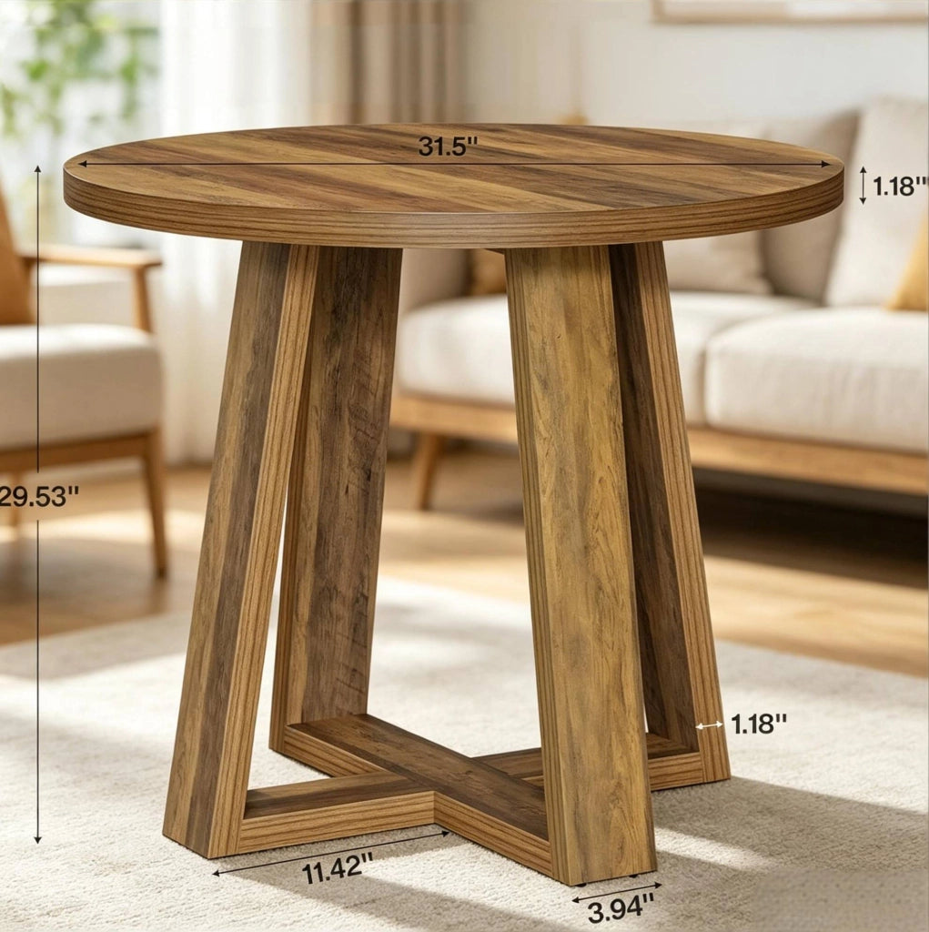 Tavolo rotondo marrone Ø 80 cm in MDF per 2-4 persone