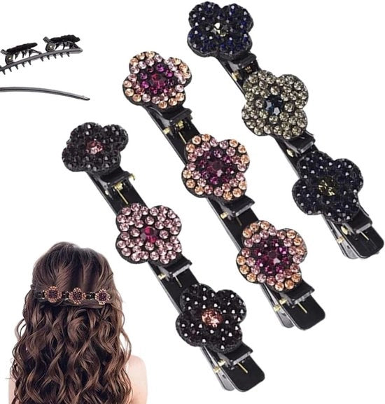 Set di tre cristalli per capelli - Accessori per capelli con strass per donne