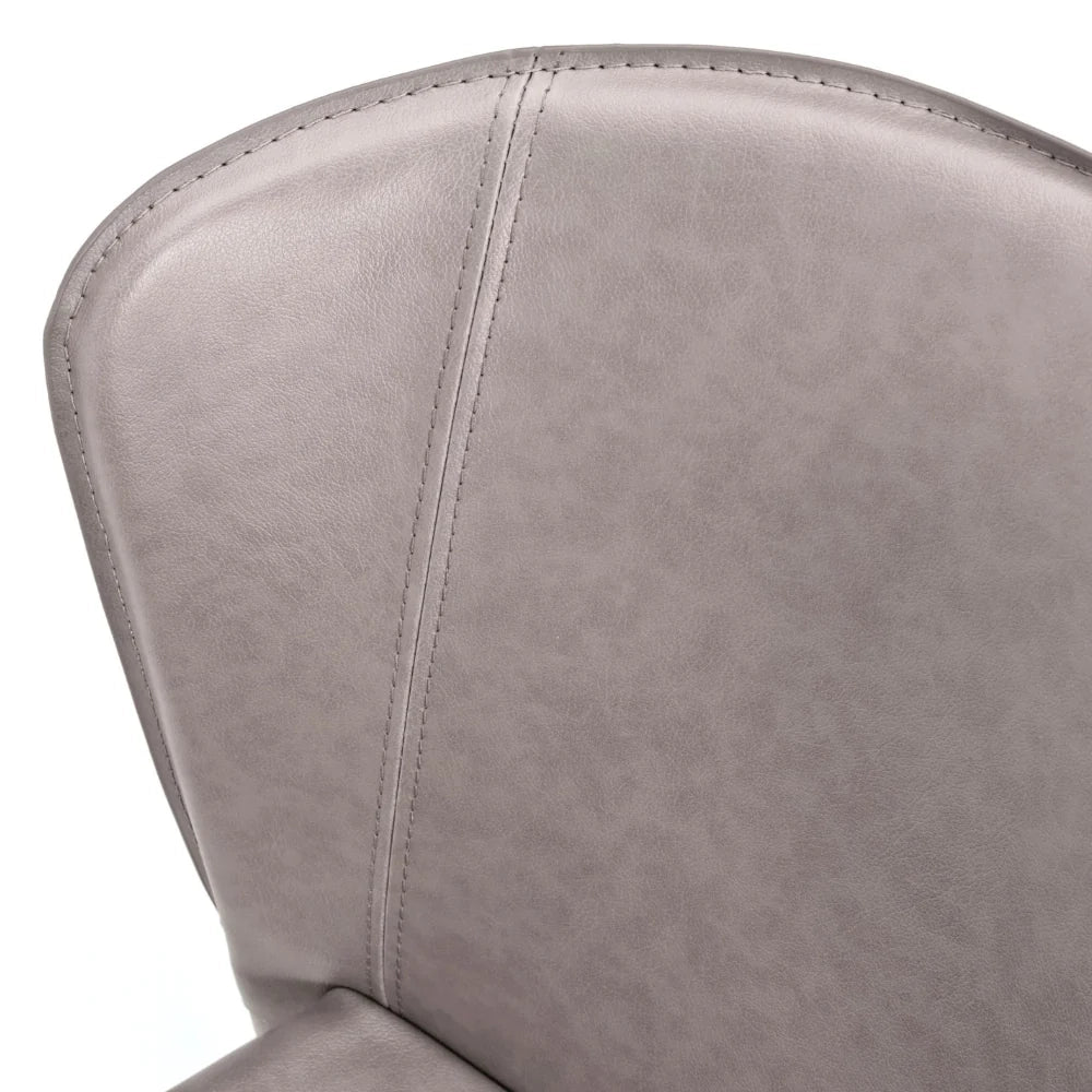 Set di 4 sedie da pranzo imbottite in similcuoio grigio chiaro Selene impilabili e con struttura in metallo facili da pulire | Duzzle