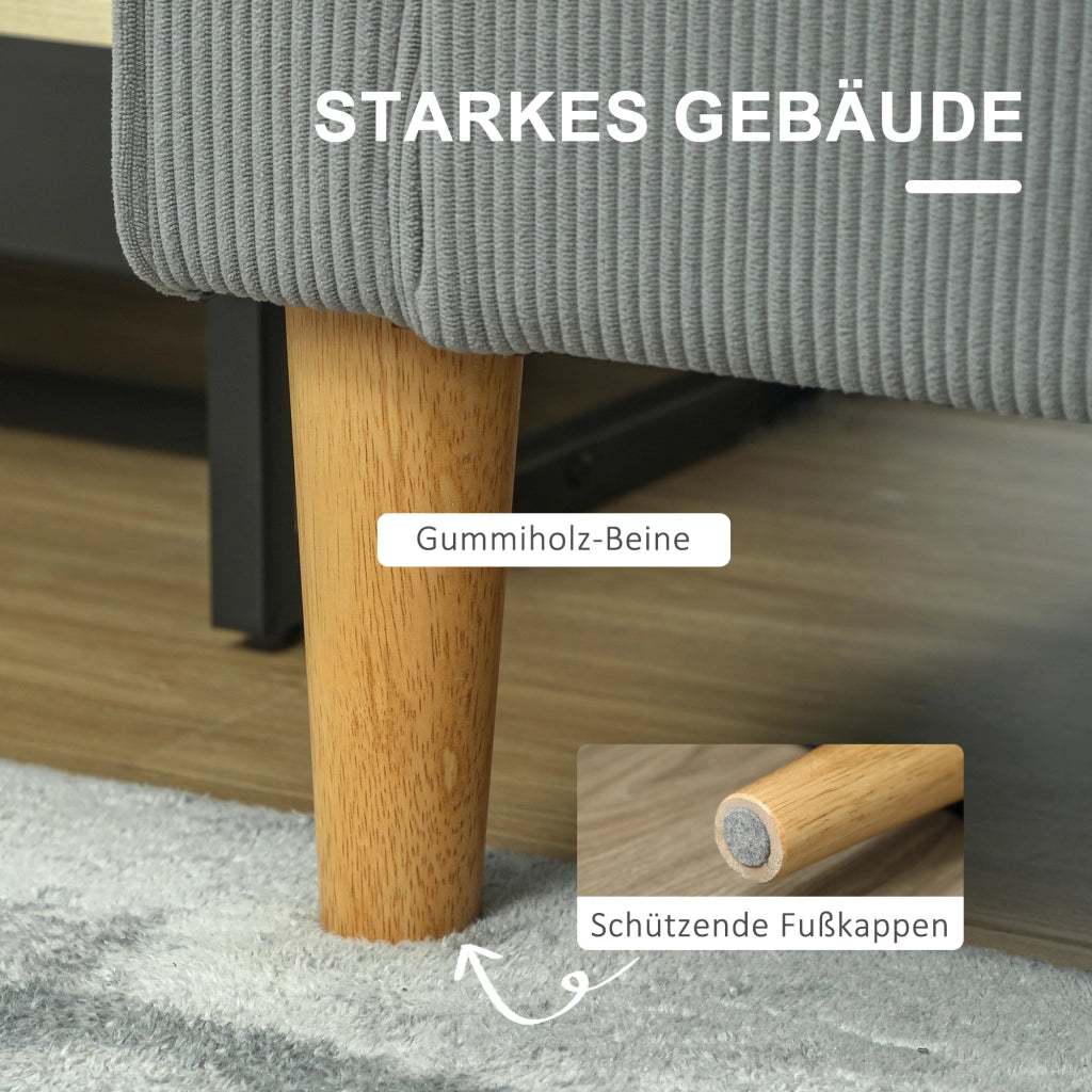 Divano 2 posti con contenitore e gambe in legno ¨C zephmum ¨C 117x63x79 cm grigio chiaro