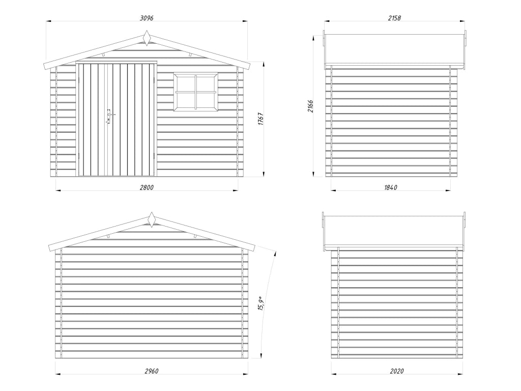 Casetta in legno impregnato Pablo 3 296x200 cm