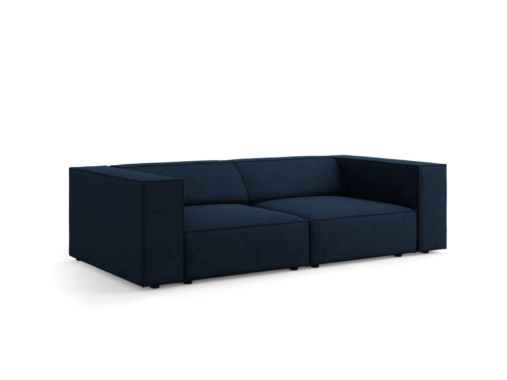 Cosmopolitan Design - Divano "Arendal" 3 posti in ciniglia con effetto a coste blu reale 