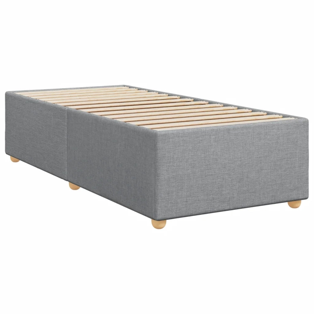 Giroletto a Molle con Materasso Grigio Chiaro 90x190 cm Tessuto