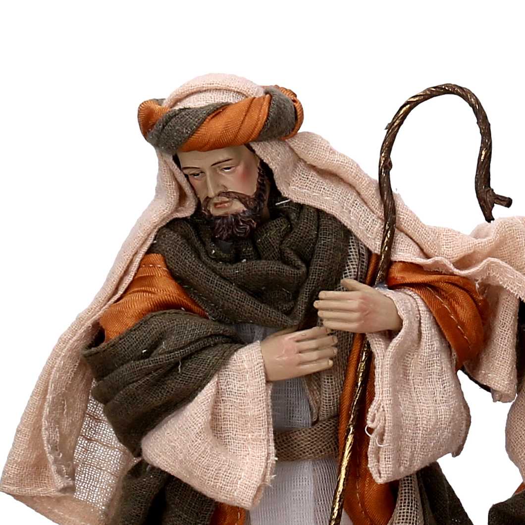 Natività tessuto set 9pz ocra cm xh25,5