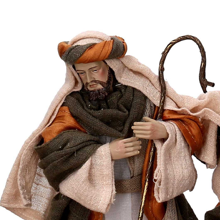 Natività tessuto set 9pz ocra cm xh25,5