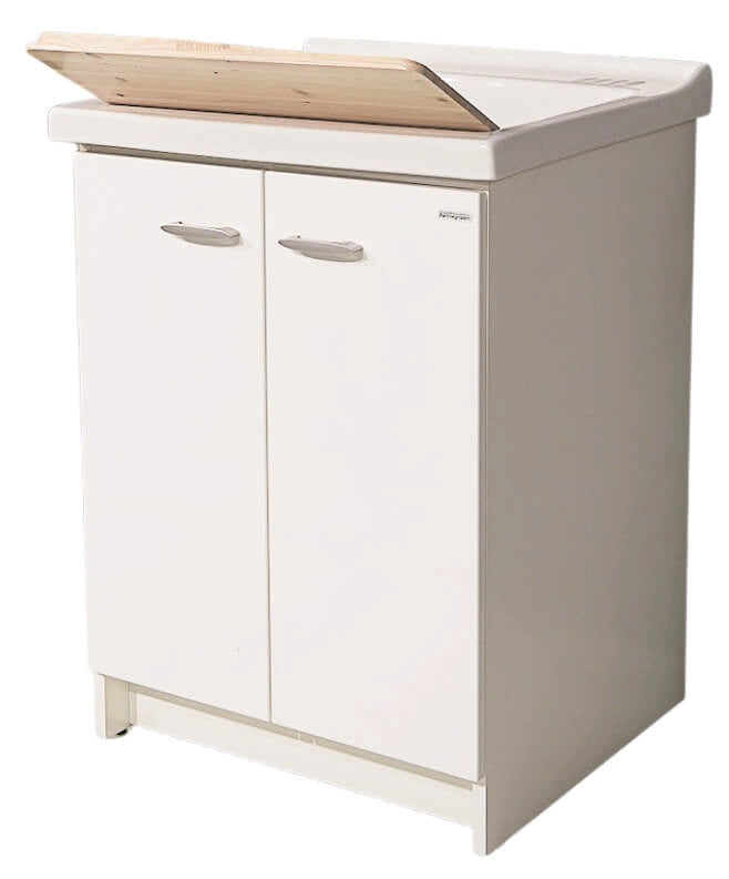 Mobile Lavatoio 83x60x87 cm 2 Ante Asse in Legno Montegrappa Acqua Marella Bianco Lucido