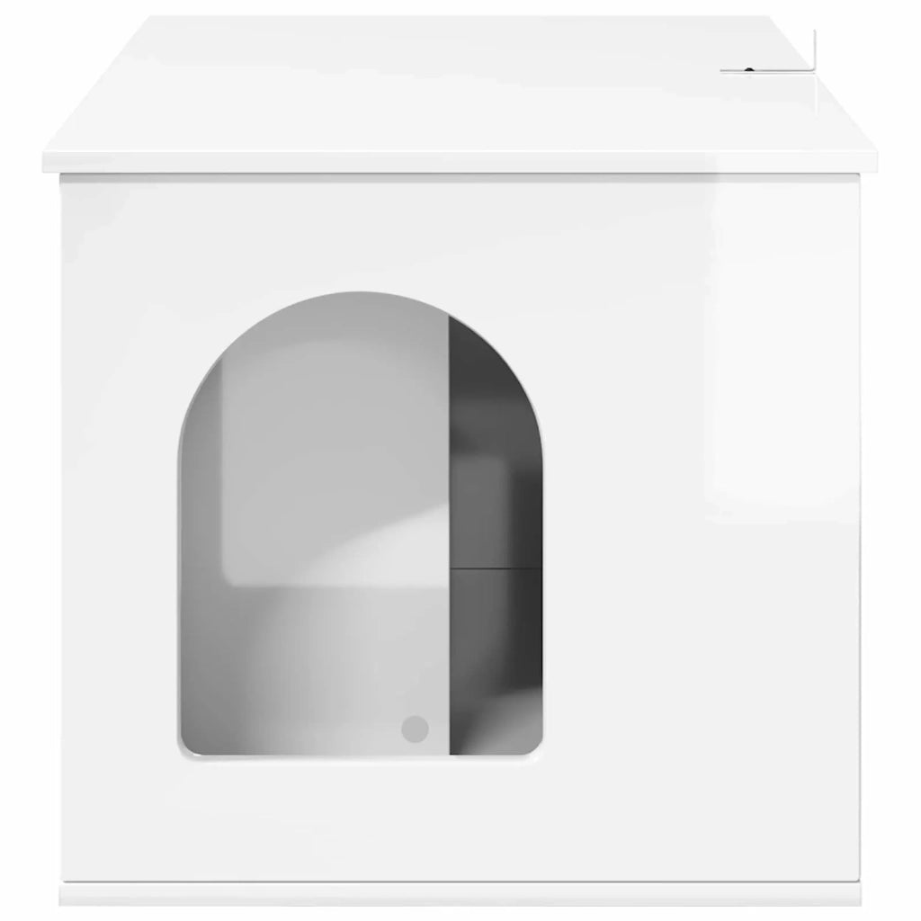 Casa per Gatti Bianco Lucido 85 x 55 x 50 cm Legno multistrato 8000729