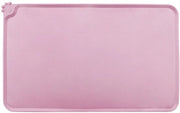 Mat di protezione per animali domestici con bordi elevati per prevenire macchie, facile da pulire, piastra antiscivolo per cani e gatti per evitare rifiuti da ciotole e fontane sul pavimento (55*38cm) - rosa
