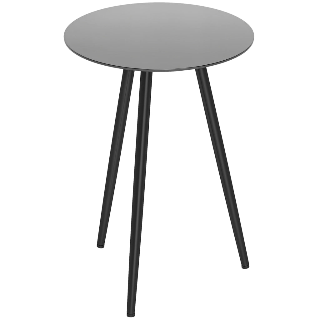 Tavolino da salotto rotondo ¨C Zephmum ¨C Nero, vetro temperato, acciaio, ?40x50