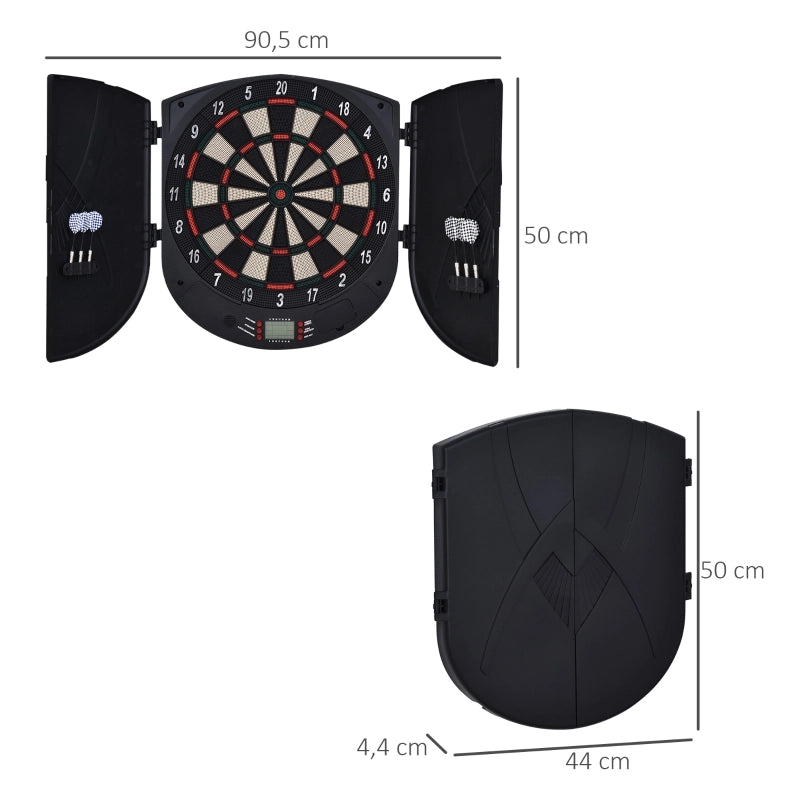 Bersaglio elettronico per freccette con istruzioni vocali (voce in inglese), display a LED, 6 freccette, 26 giochi, 185 varianti, macchina per