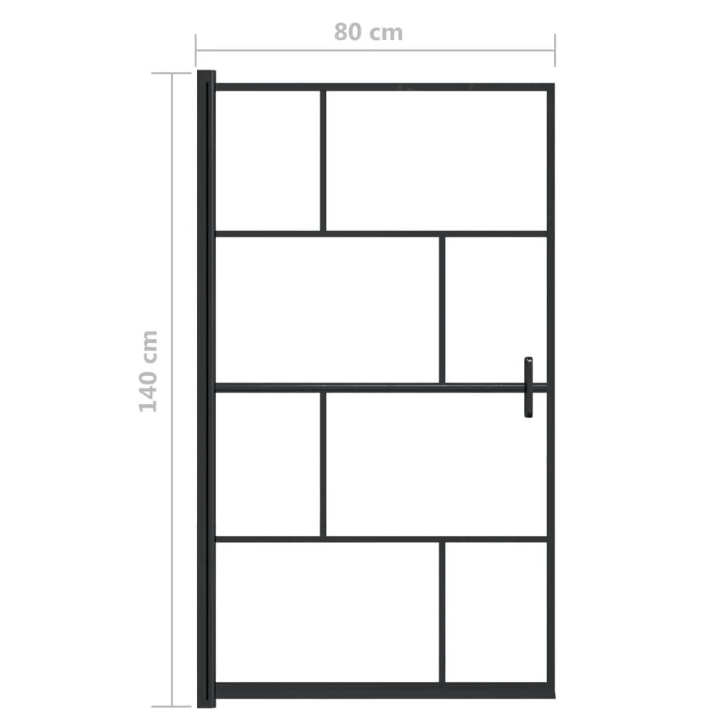 Box doccia parete divisoria per vasca parete divisoria per doccia box doccia per vasca accessorio per il bagno arredamento per la casa ESG 80 x 140 cm nero 02_0002022