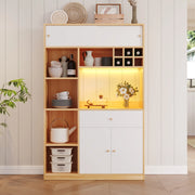 Armadio da cucina con LED - Zephmum- 115x35x180cm- Con cassetto e tre ante