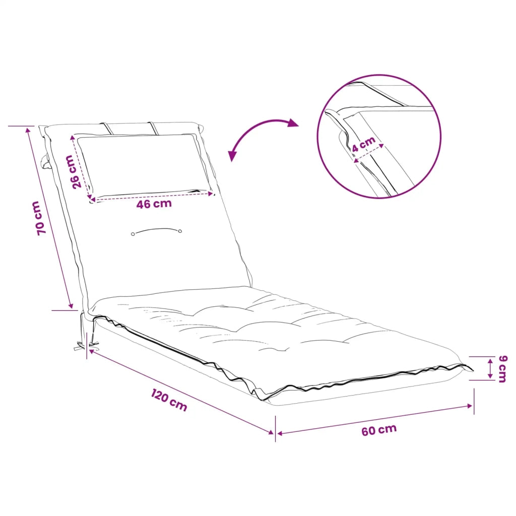 Cuscino per Lettino GEMERT 100% Poliestere Blu 190 x 60 x 9 cm 947519