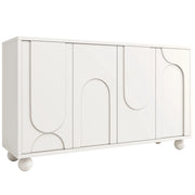 Madia con 2 Ante e Ripiano Regolabile; Antiribaltamento; Stile Moderno; in MDF; 120??35??71 cm; Bianco