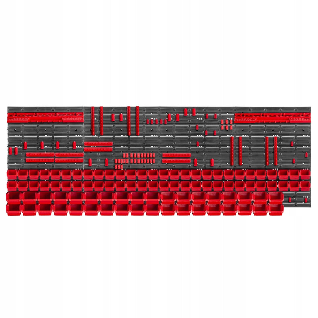 Pannello portautensili KADAX da parete per officina, 232x78 cm, 92 scomparti, 80 supporti, garage.
