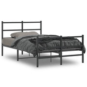 Giroletto con Testiera e Pediera Metallo Nero 120x190 cm 355380