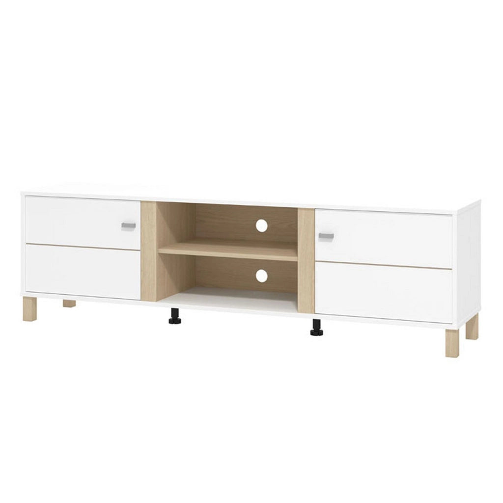 Dragoni, Mobile Porta tv 2 Ripiani, 176x40x52h cm Bianco Opaco