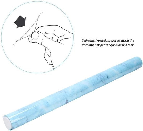 Poster di Sfondo per Acquario - Film di Supporto PVC con Adesivo Stoffa Decorativa - Telaio per Acquario (61 * 30cm) con Adesivo a Doppia Facia.
