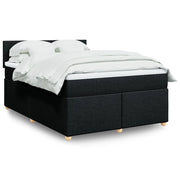 Giroletto a Molle con Materasso Nero 140x190 cm in Tessuto