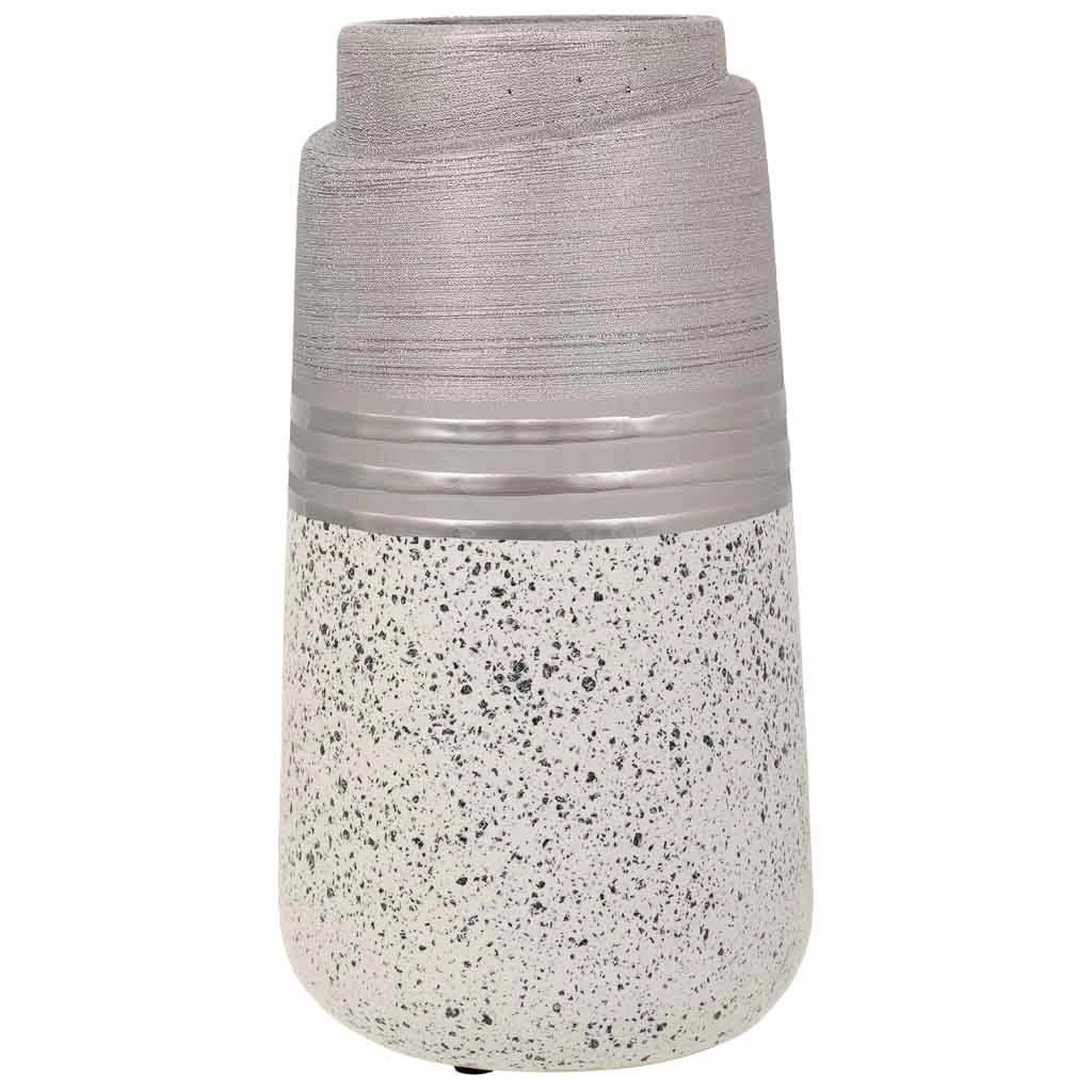 Vaso in ceramica argento 13x13x24,5h