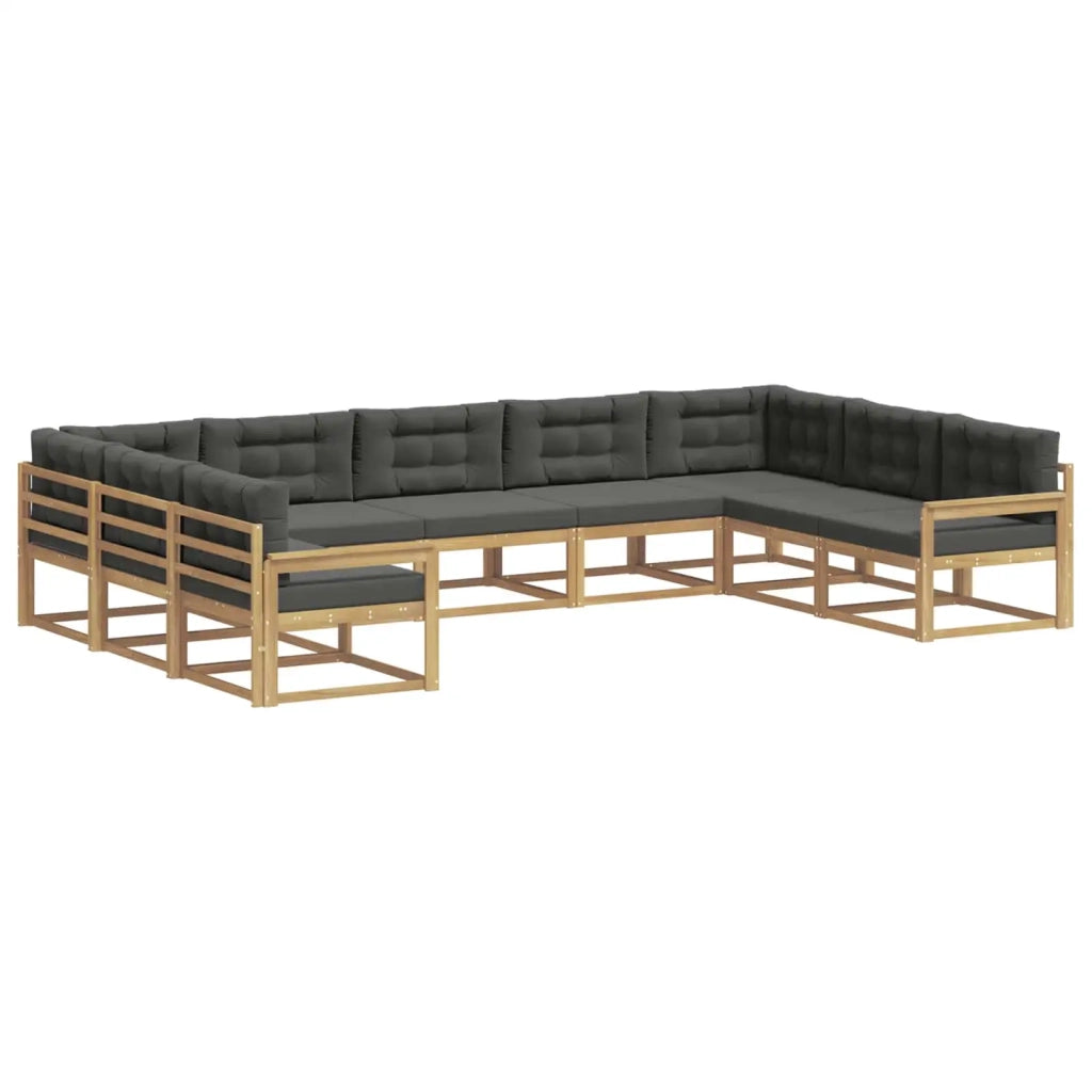 Set di divani da esterno 9 pz Bianco e Antracite 3387026