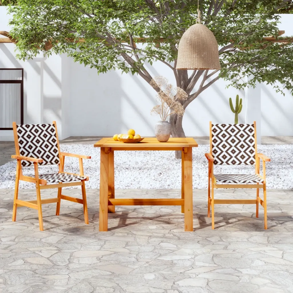 Set Mobili da Pranzo per Giardino 3 pz Legno Massello di Acacia 3087122