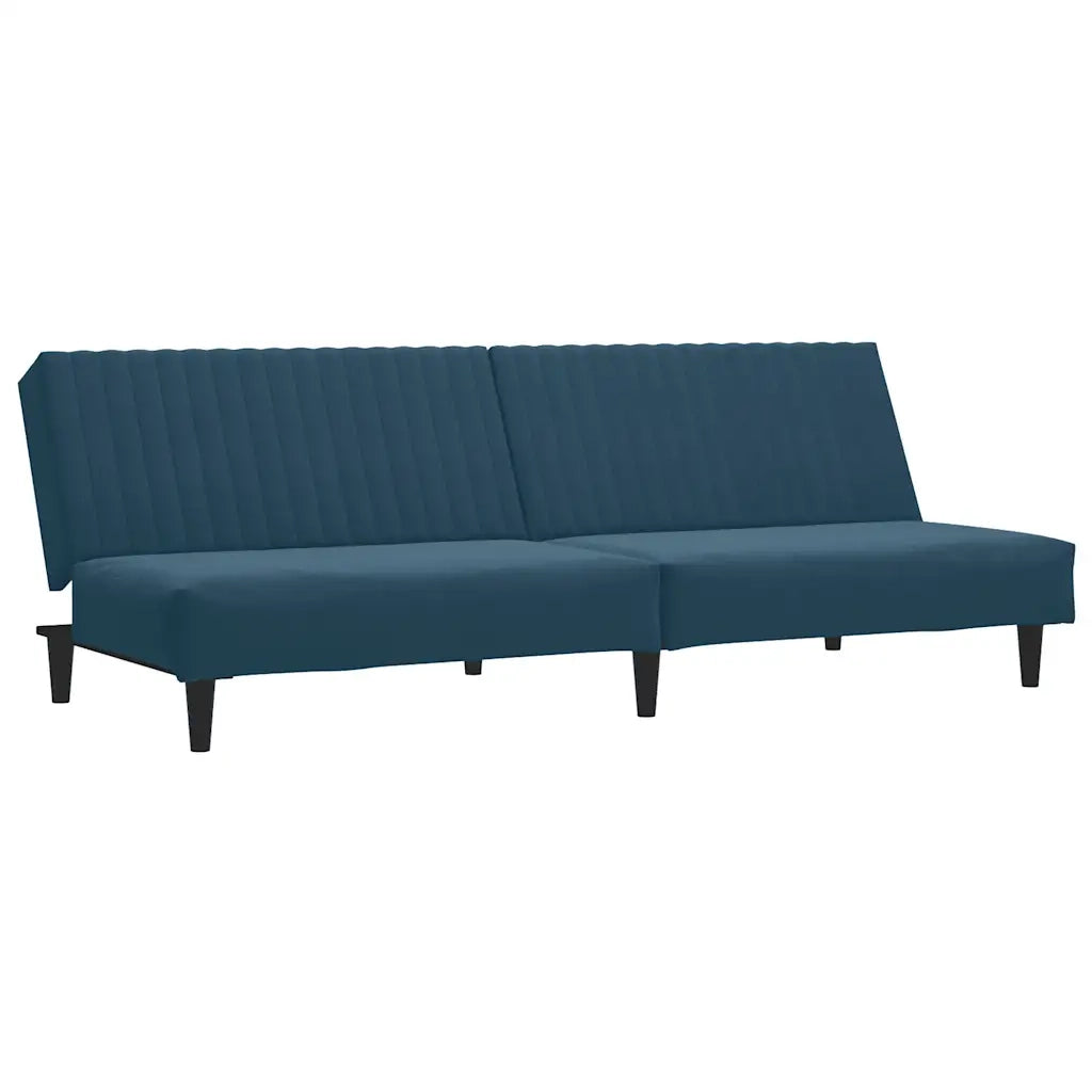 Divano Letto a 2 Posti Blu in Velluto 375925
