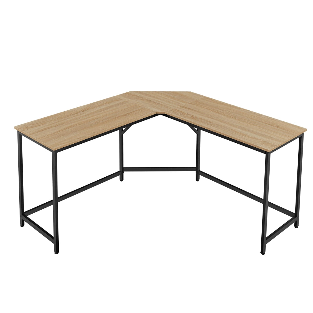 Scrivania angolare per computer Valora - Rovere Sonoma con struttura in acciaio nero 149x149
