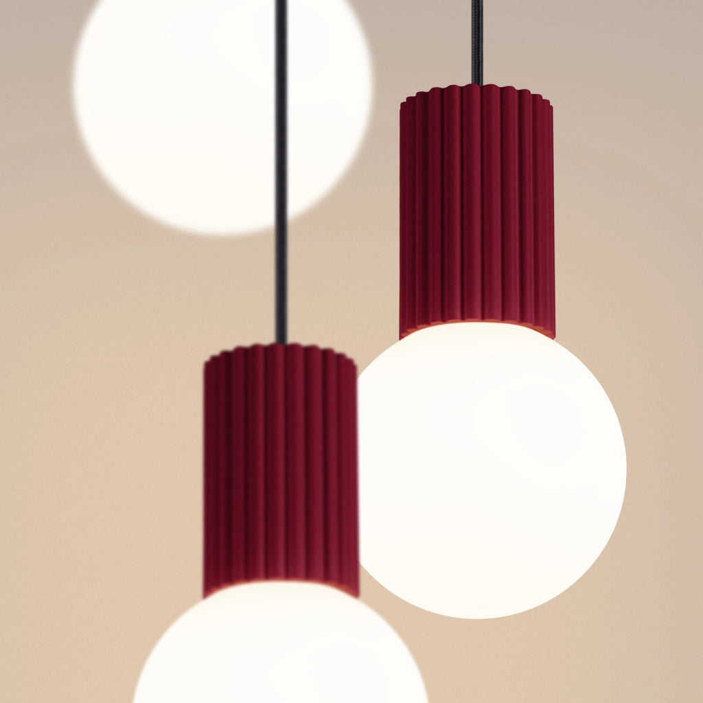 Lampada a sospensione SFERA tripla bordeaux G9 Pure Lume