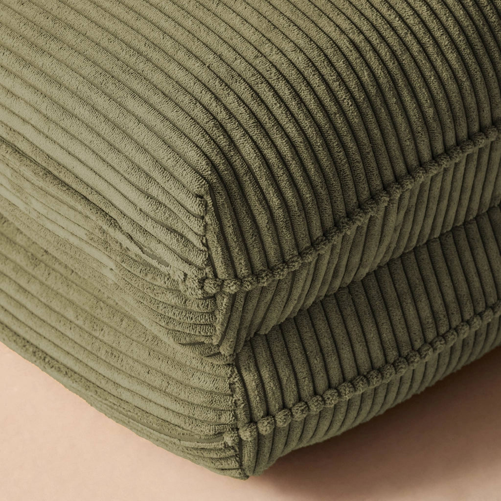 Poltrona letto convertibile velluto a coste grosse coste, verde kaki